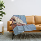 Golden Retriever Puppy Original Oil Painting Throw Blanket Gallery Image 1