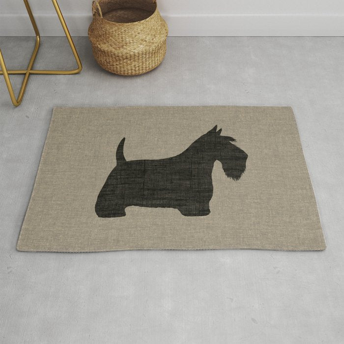 Scottish Terrier | Black Scottie Dog Silhouette Rug Gallery Image 1