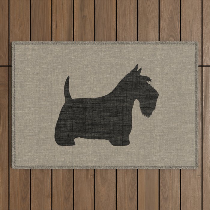 Scottish Terrier | Black Scottie Dog Silhouette Outdoor Rug Gallery Image 1