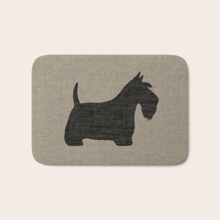 Scottish Terrier | Black Scottie Dog Silhouette Bath Mat Gallery Image 1