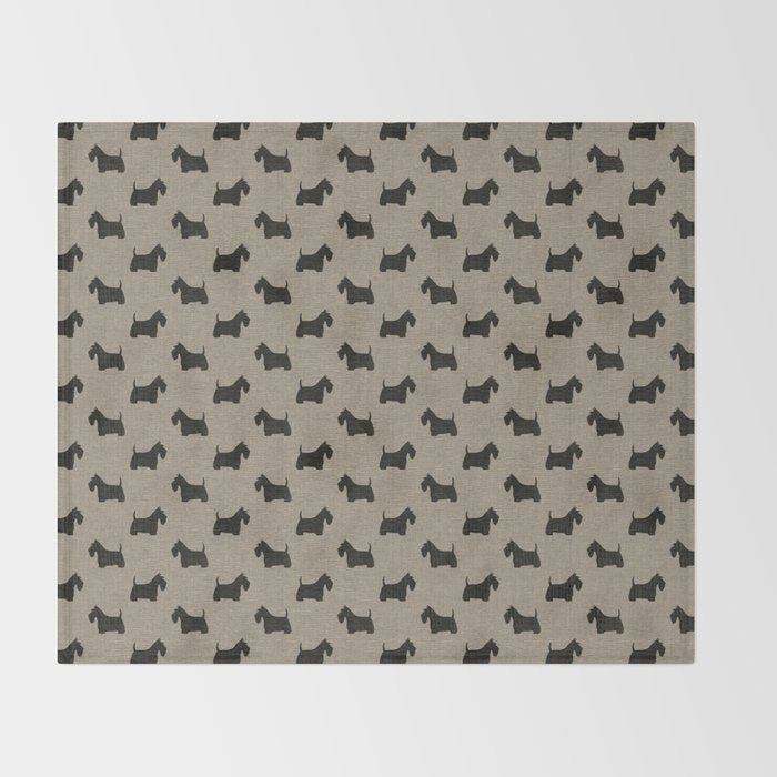 Scottish Terrier | Black Scottie Dog Silhouette Throw Blanket Gallery Image 2