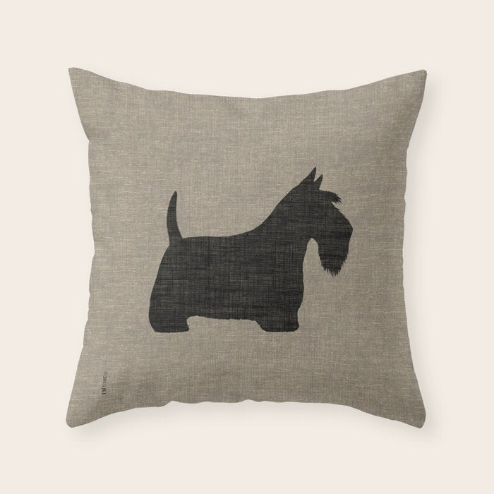 Scottish Terrier | Black Scottie Dog Silhouette Throw Pillow Gallery Image 1