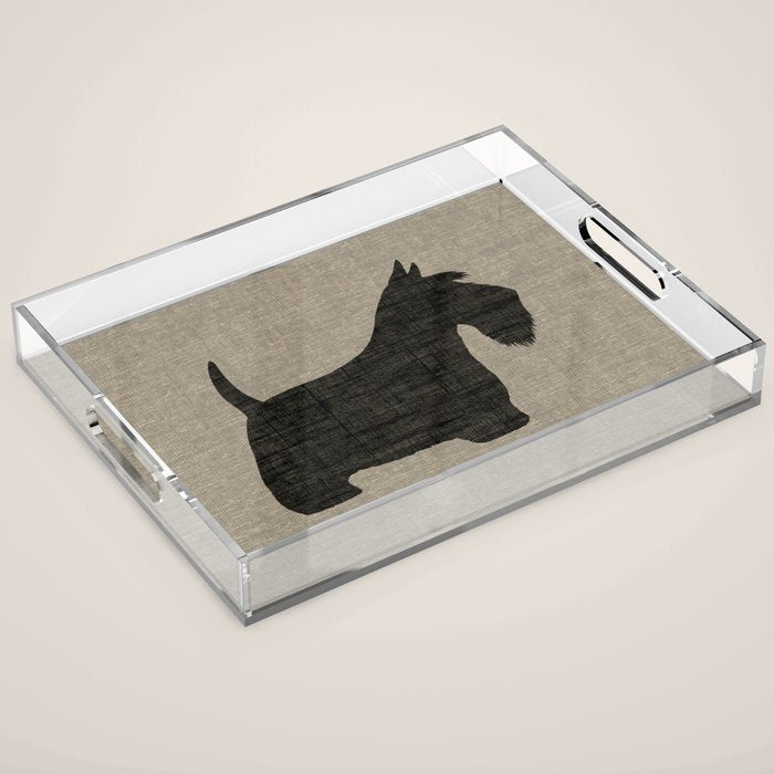 Scottish Terrier | Black Scottie Dog Silhouette Acrylic Tray Gallery Image 1