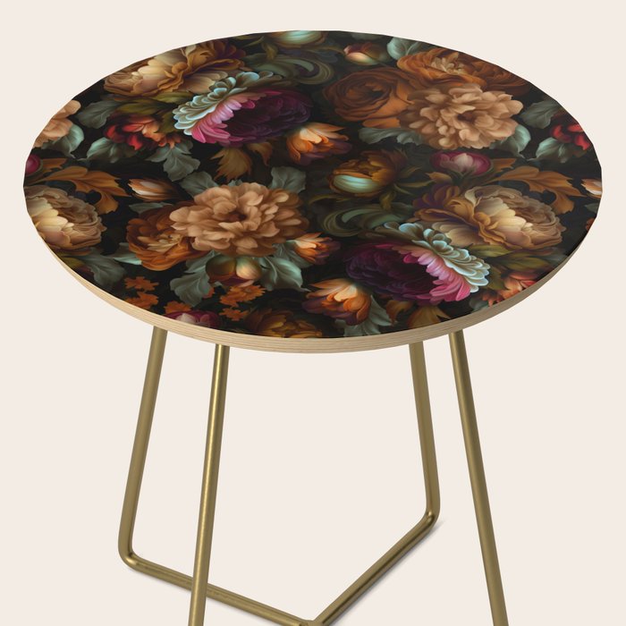 Enchanting Lush Baroque Midnight Flower Garden Side Table Gallery Image 2