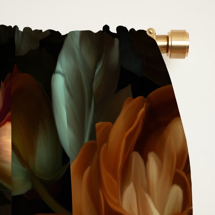 Enchanting Lush Baroque Midnight Flower Garden Window Curtain Gallery Image 2