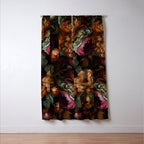 Enchanting Lush Baroque Midnight Flower Garden Window Curtain Gallery Image 3