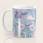 Botanical Blue Elegant Swan Pattern Coffee Mug Gallery Image 3