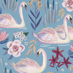 Botanical Blue Elegant Swan Pattern Coffee Mug Gallery Image 2