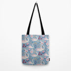 Botanical Blue Elegant Swan Pattern Tote Bag Gallery Image 2