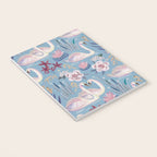 Botanical Blue Elegant Swan Pattern Notebook Gallery Image 3