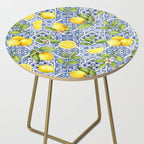 Portuguese Vintage Summer  Blue Tiles And Lemons Side Table Gallery Image 2