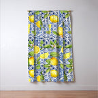 Portuguese Vintage Summer  Blue Tiles And Lemons Window Curtain Gallery Image 3