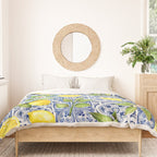 Portuguese Vintage Summer  Blue Tiles And Lemons Duvet Cover Gallery Image 3