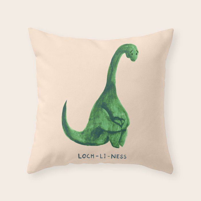 Lonely loch ness monster (loch-li-ness) Throw Pillow Gallery Image 6