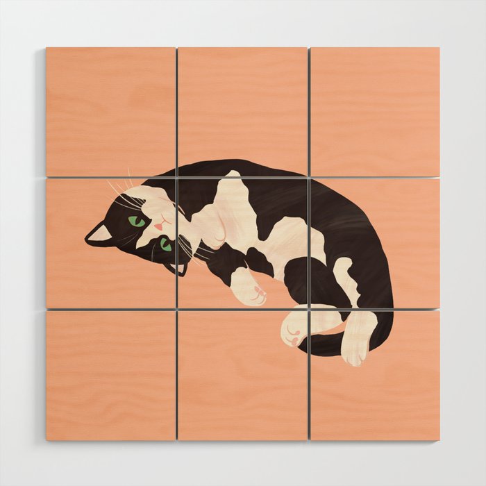 Oreo Cat Wood Wall Art Gallery Image 1