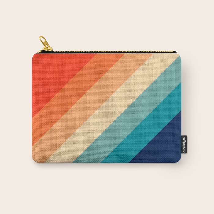Dafun - Colorful Vintage Vibes 70s Style Retro Stripes Carry All Pouch Gallery Image 1