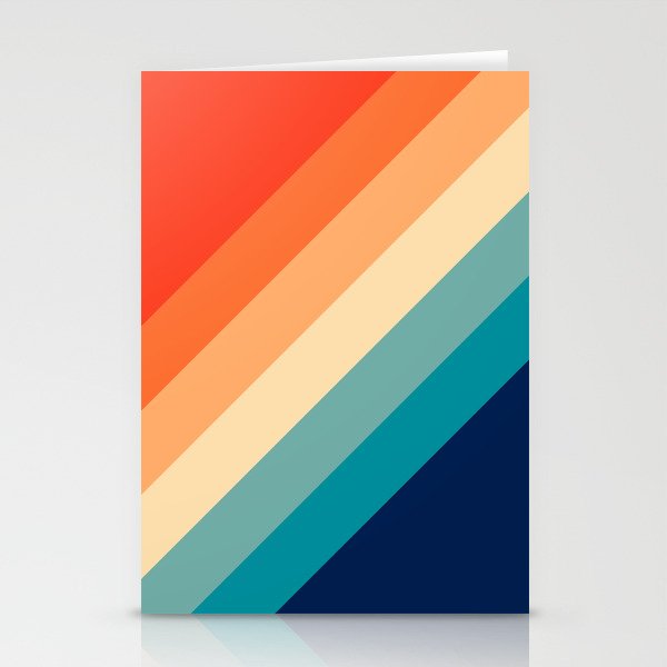Dafun - Colorful Vintage Vibes 70s Style Retro Stripes Stationery Card Gallery Image 1