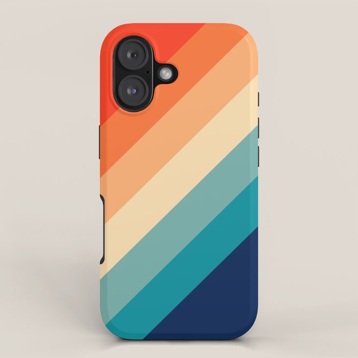Dafun - Colorful Vintage Vibes 70s Style Retro Stripes iPhone Case Gallery Image 1