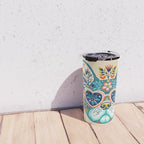 Cute French bulldog and heart shaped sunglasses  Travel Mug Gallery Image 4