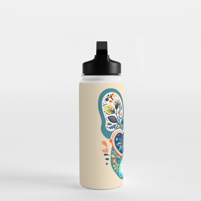 Cute French bulldog and heart shaped sunglasses  Water Bottle Gallery Image 3