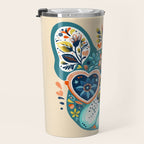 Cute French bulldog and heart shaped sunglasses  Travel Mug Gallery Image 3