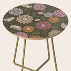 Mums and Vines Floral Mauve Olive and Rust Side Table Gallery Image 2