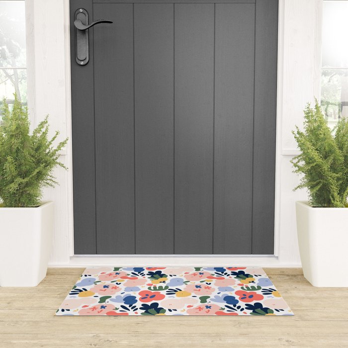 Abstract organic nature art pattern Welcome Mat Gallery Image 3