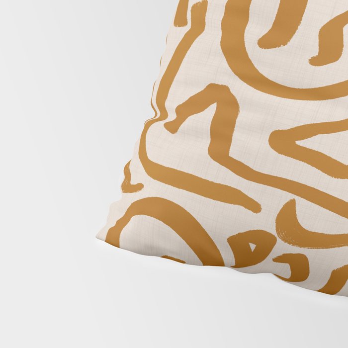 Retro Terra Scribbles - Abstract Mid Century Brush Pillow Sham Gallery Image 4