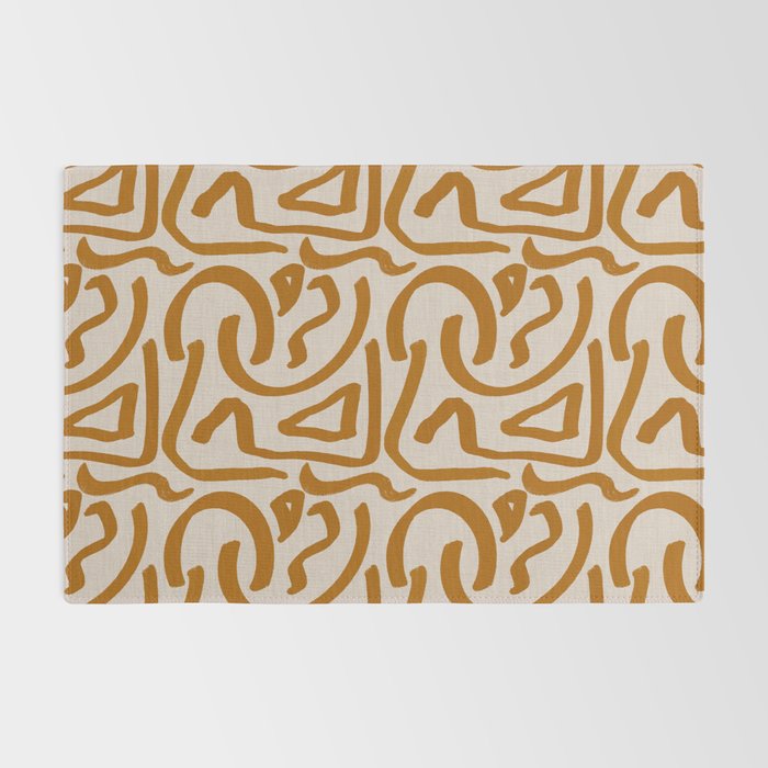 Retro Terra Scribbles - Abstract Mid Century Brush Rug Gallery Image 2