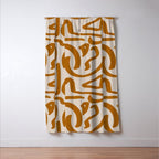 Retro Terra Scribbles - Abstract Mid Century Brush Window Curtain Gallery Image 3