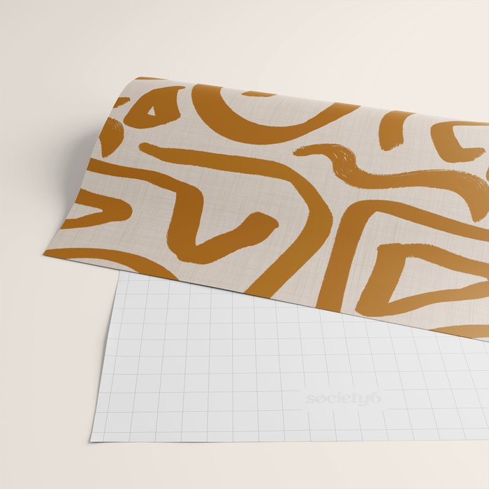Retro Terra Scribbles - Abstract Mid Century Brush Wrapping Paper Gallery Image 2
