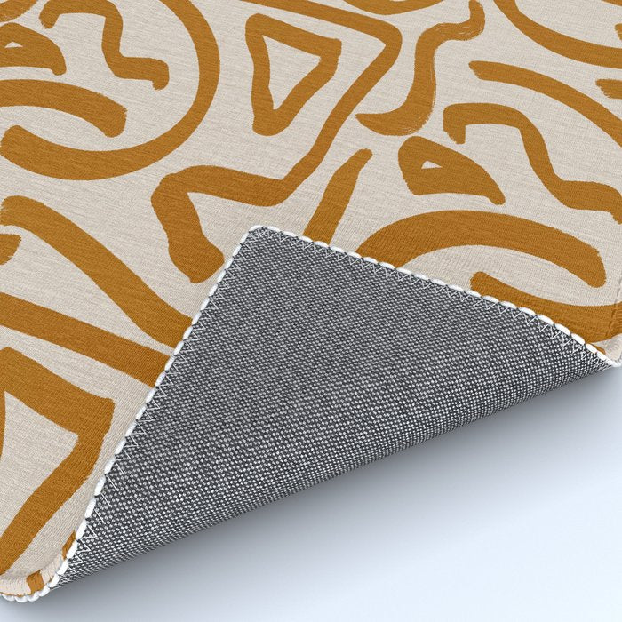 Retro Terra Scribbles - Abstract Mid Century Brush Rug Gallery Image 4