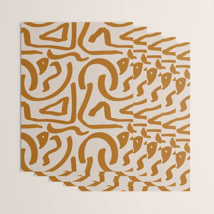 Retro Terra Scribbles - Abstract Mid Century Brush Wrapping Paper Gallery Image 3