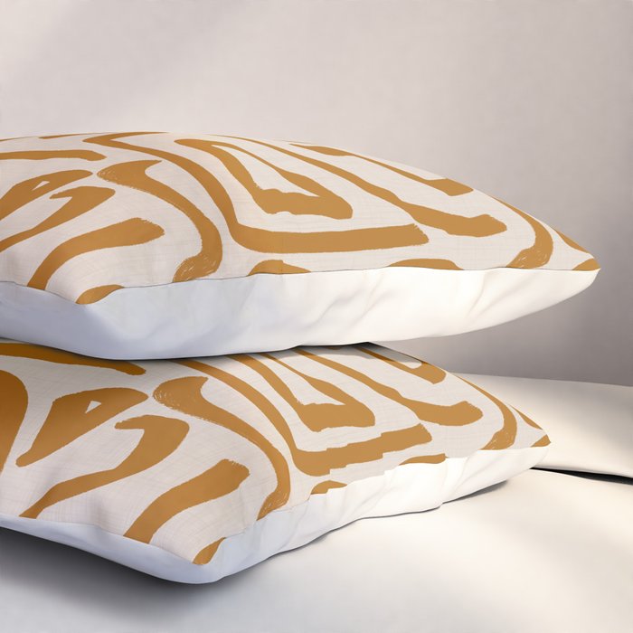 Retro Terra Scribbles - Abstract Mid Century Brush Pillow Sham Gallery Image 3