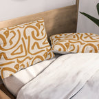 Retro Terra Scribbles - Abstract Mid Century Brush Pillow Sham Gallery Image 2