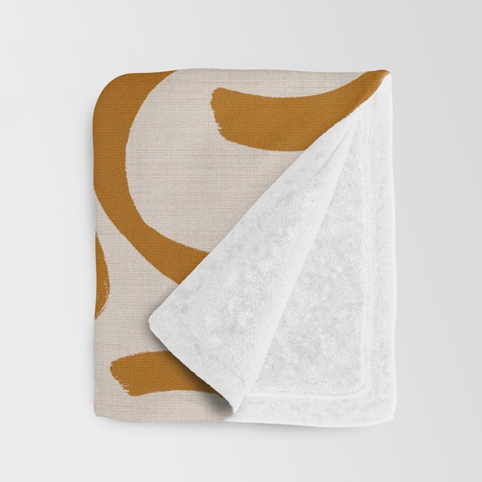 Retro Terra Scribbles - Abstract Mid Century Brush Throw Blanket Gallery Image 3