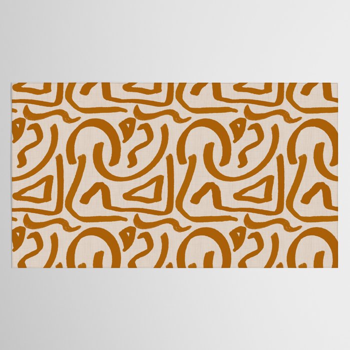 Retro Terra Scribbles - Abstract Mid Century Brush Tablecloth Gallery Image 2