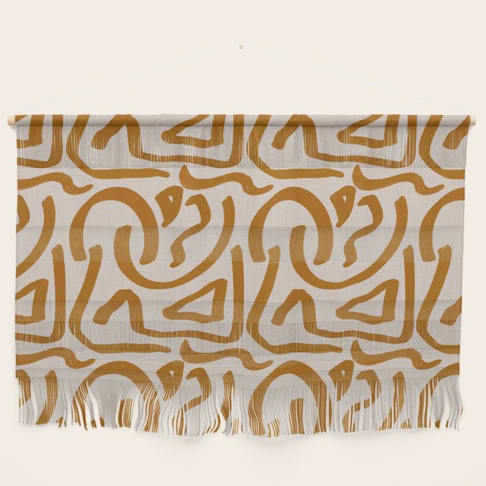Retro Terra Scribbles - Abstract Mid Century Brush Wall Hanging Gallery Image 1