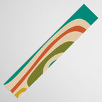 Tiki Minimalist Mid-Century Modern Abstract Pattern in Mid Mod Teal Orange Olive Mustard Beige Table Runner Gallery Image 3