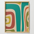 Tiki Minimalist Mid-Century Modern Abstract Pattern in Mid Mod Teal Orange Olive Mustard Beige Serving Tray Gallery Image 1