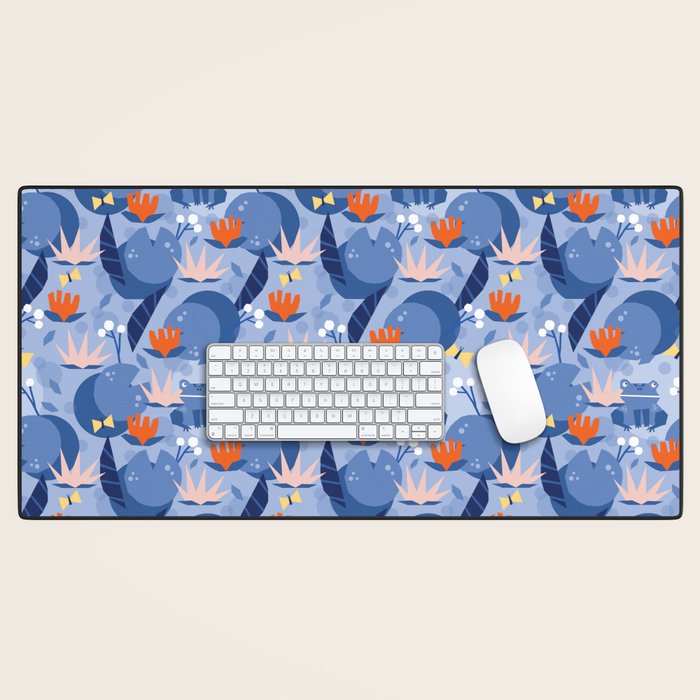 Frog in a pond pattern Desk Mat Gallery Image 1