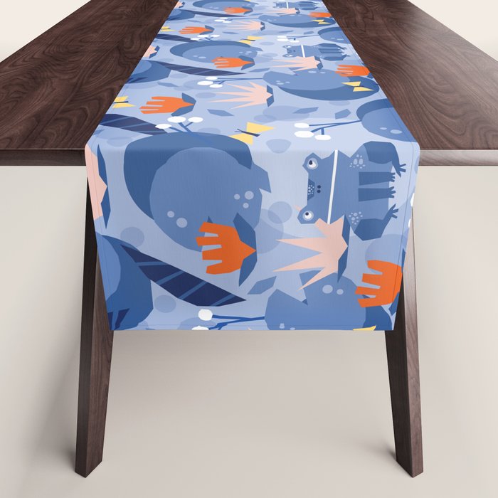 Frog in a pond pattern Table Runner Gallery Image 1