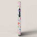 Winter Forest Woodland Animals in Pink & Blue iPhone Case Gallery Image 2