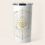 All-Seeing Eye Mandala - Gold Palette Travel Mug Gallery Image 1