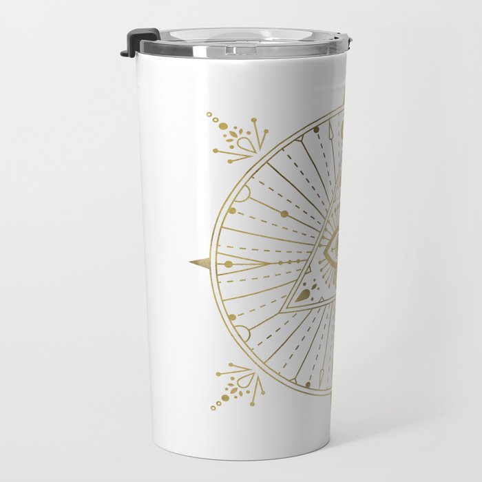All-Seeing Eye Mandala - Gold Palette Travel Mug Gallery Image 3