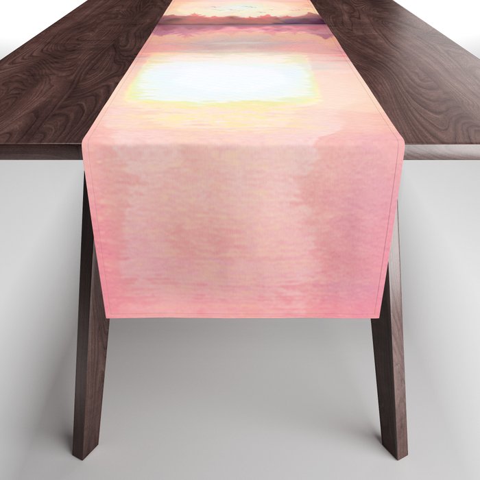 Morning Sunshine over the Peaceful Mountain Lake Table Runner Gallery Image 1