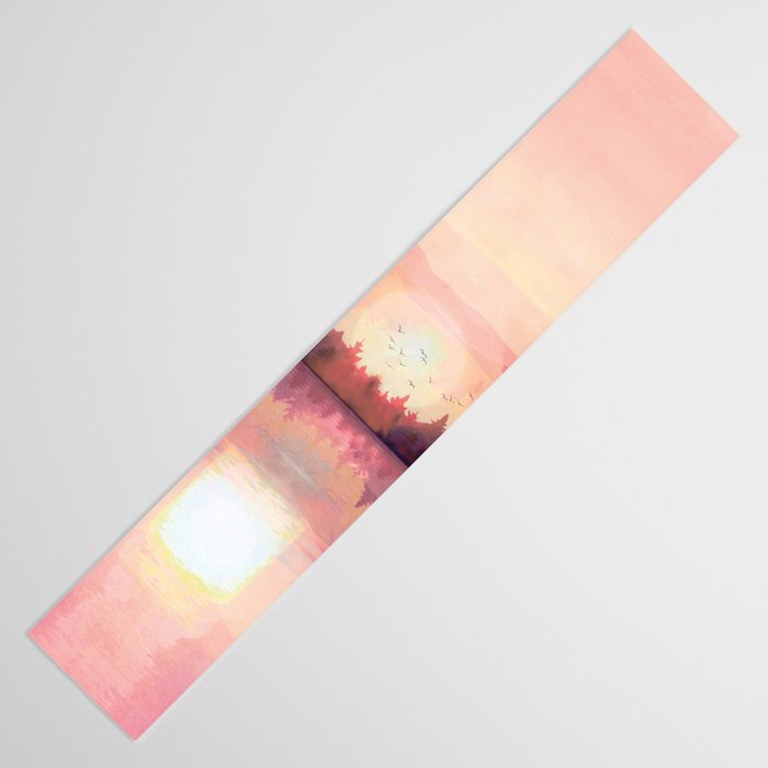 Morning Sunshine over the Peaceful Mountain Lake Table Runner Gallery Image 3