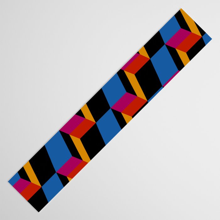 Cuboid Geometric Abstract Shapes Pattern XXII Table Runner Gallery Image 3