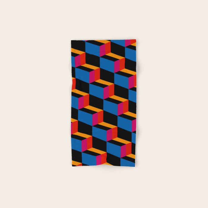 Cuboid Geometric Abstract Shapes Pattern XXII Bath Towel Gallery Image 1