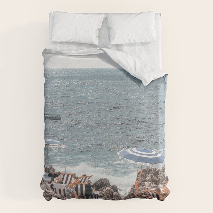 La Fontelina Beach Club, Capri Italy Duvet Cover Gallery Image 6